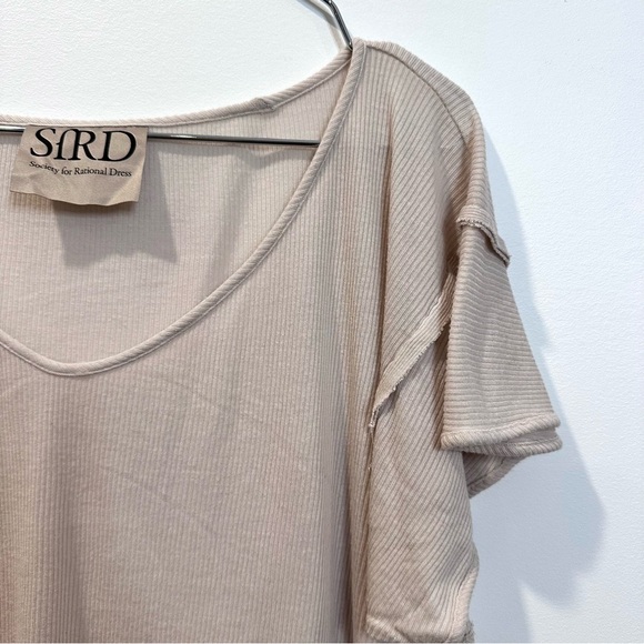 ๐๏ธ4 for 20$ / SfRD Ruffle Short Sleeve Tee / Beige / S - Picture 8 of 10